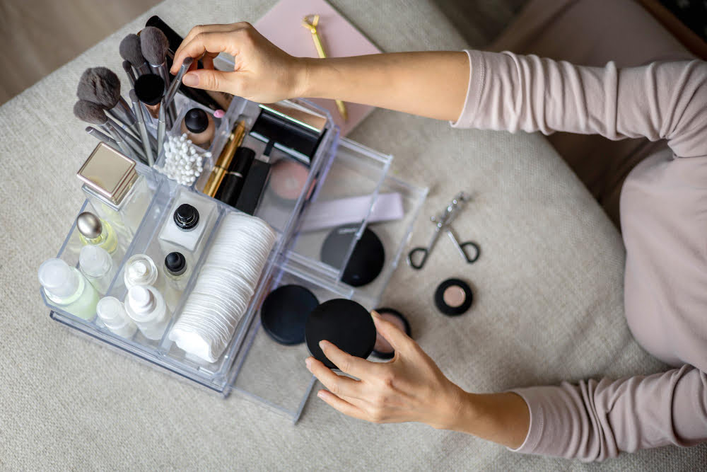 Makeup decluttering and cleaning