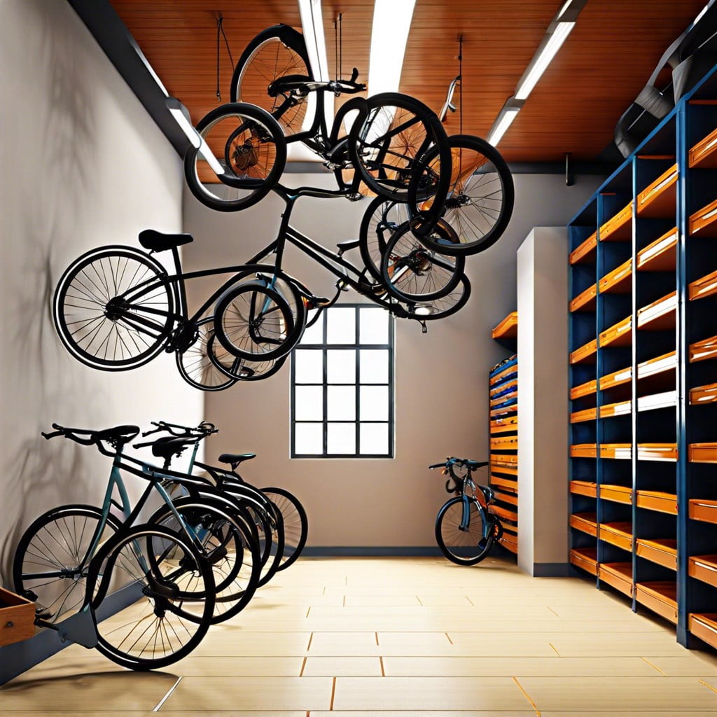 ceiling hooks hang bicycles tools or chairs from the ceiling to save floor space